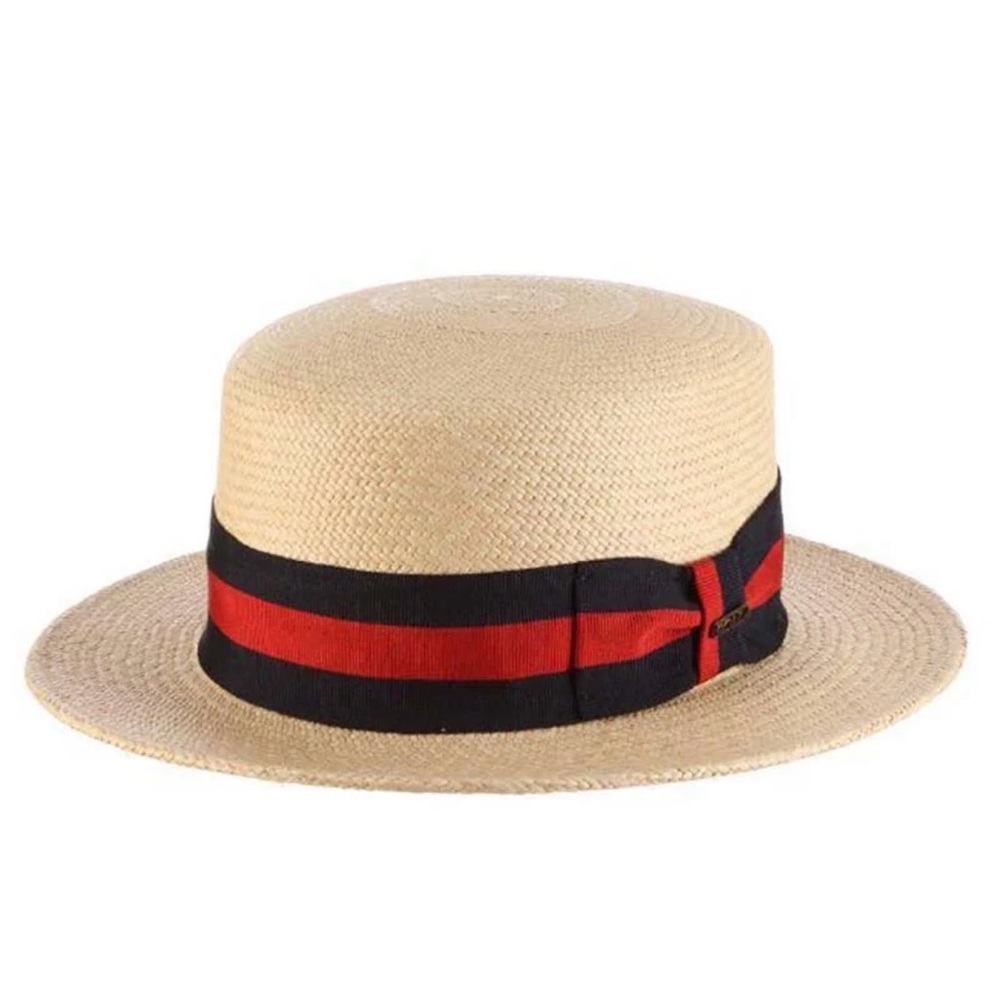Paddock Handwoven Panama Skimmer Hat -Scala Classico Men’s Hat - Natural - XL